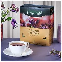 Чай в пакетиках Greenfield Spring Melody (Спринг Мелоди) чёрный с добавками 100х1.5 г арт. 1065-09