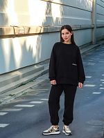 Костюм спортивный черный утепленный Rose&Mose RM107 оверсайз XL (р 50-52)