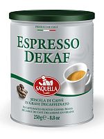 Кофе в зернах Saquella Espresso Dekaf ж/б 250 гр без кофеина