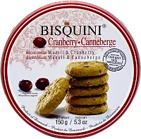 Печенье Bisquini с мюсли и клюквой в жестяной банке 150г