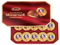 Подарочный набор конфет Mozart Mirabell Mozart taler из молочного шоколада 200г  коробка 6 шт.