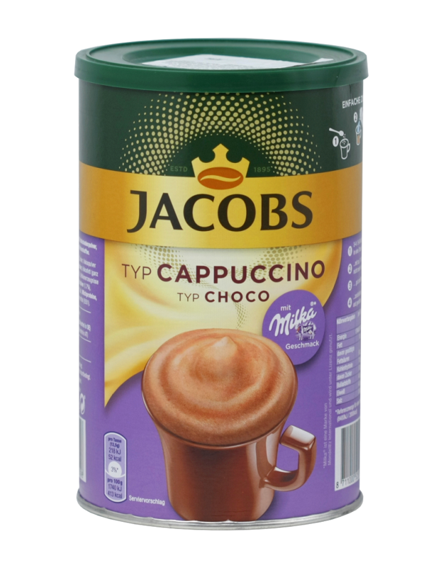 Кофе ж б. Jacobs Cappuccino 500g. Якобс капучино Милка. Капучино Jacobs Choco Cappuccino. Кофейный напиток Jacobs Cappuccino 500 гр. ж/б.