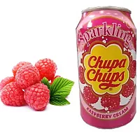 Газированный безалкогольный напиток Chupa Chups со вкусом малины, 345 мл