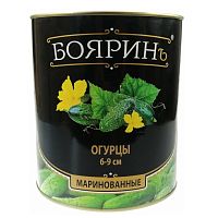 Огурцы Бояринъ маринованные 6-9 см, 3100 мл