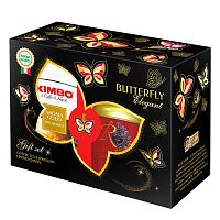 Подарочный набор Butterfly Elegant кофе Kimbo Aroma Gold 100% Arabica +чай чёрный Kenia Riche+кулон