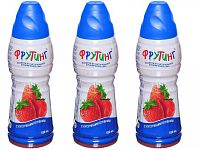Напиток сокосодержащий Fruiting на основе клубничного сока с кусочками клубники 430 мл набор 3 штуки