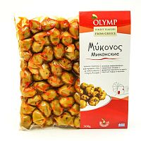 Оливки OLYMP Миконские перец и чеснок 500 гр.